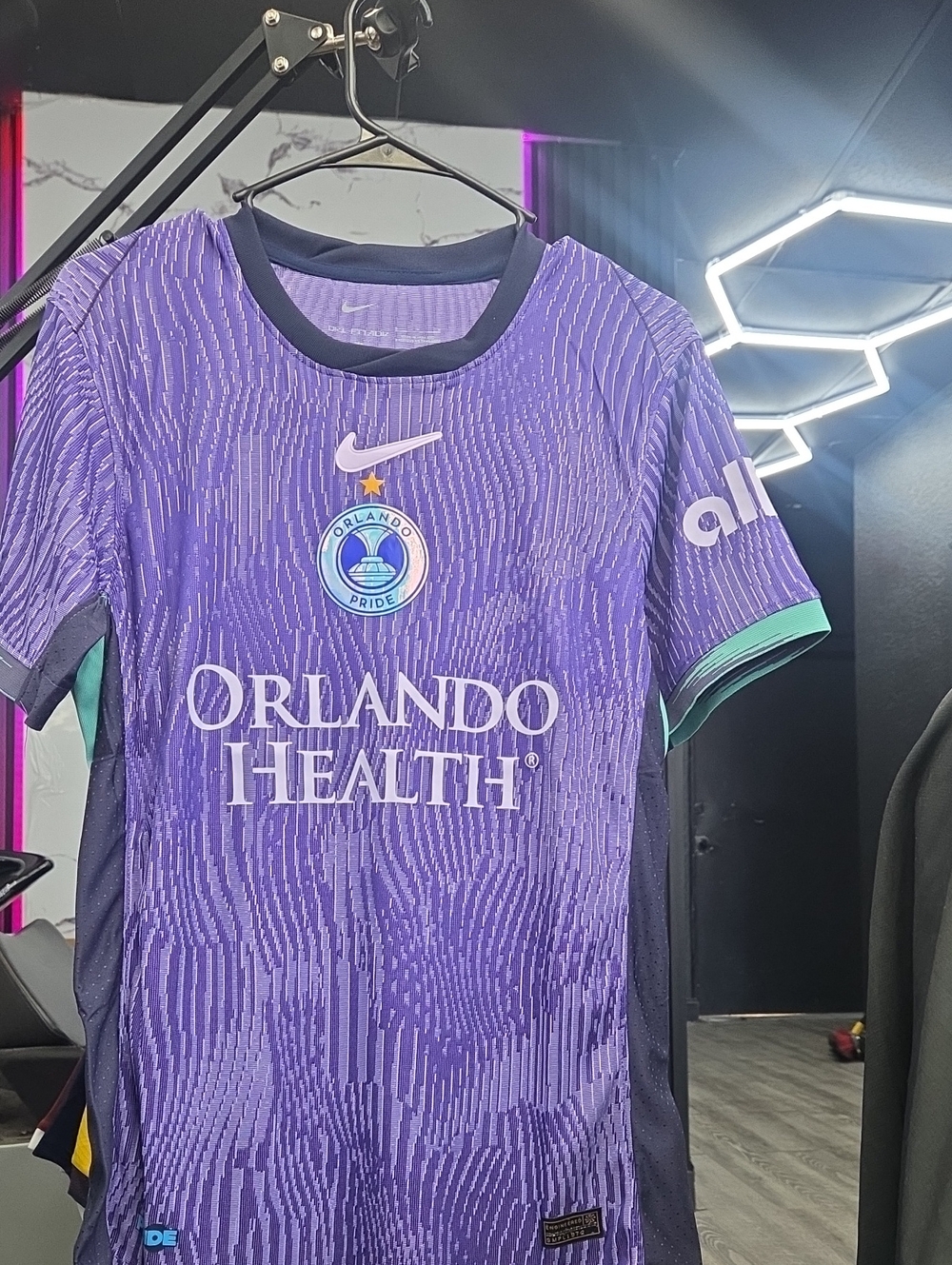 Nike Kids Purple Orlando Pride Soccer Jersey with Teal Trim